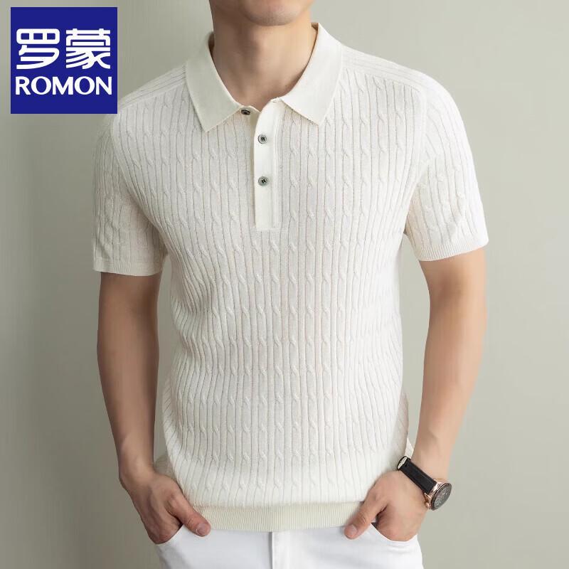 Romon Men's Linen Blend Casual Polo Shirt