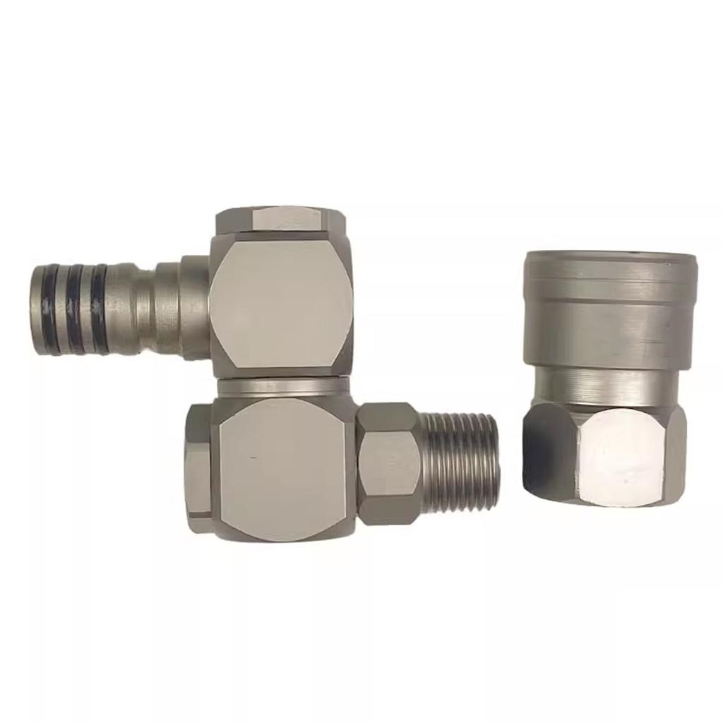 360° Rotating Universal Joint Fitting Air Hose Quick Connector with Female Thread for Large Air Cannons