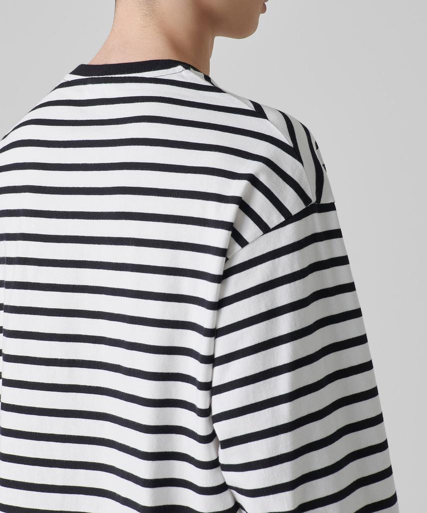 MUSINSA STANDARD Breton Stripe Relaxed Long Sleeve T-Shirt [White/Black]