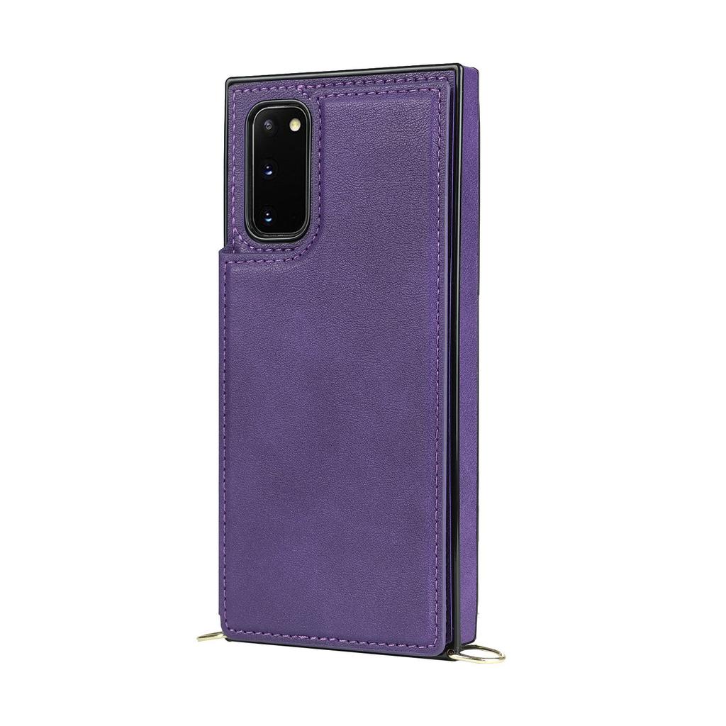 Dual Button Card Holder Wallet Phone Case for Samsung Galaxy S25 Ultra S24 Plus S23 FE S22 S21 S20 Note 20 Bracket Leather Cover