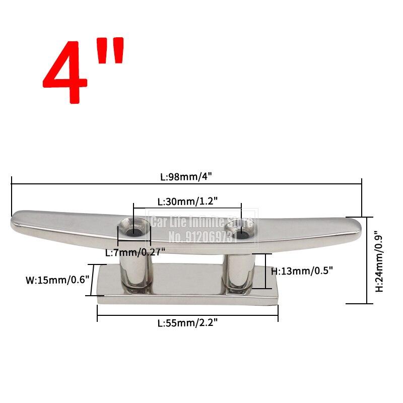 

Низкая плоская планка 4/5/6/8/10 дюймов из полированной нержавеющей стали 316, комбинированная швартовная планка для морской палубы лодки, веревочная стяжка, аксессуары для яхт