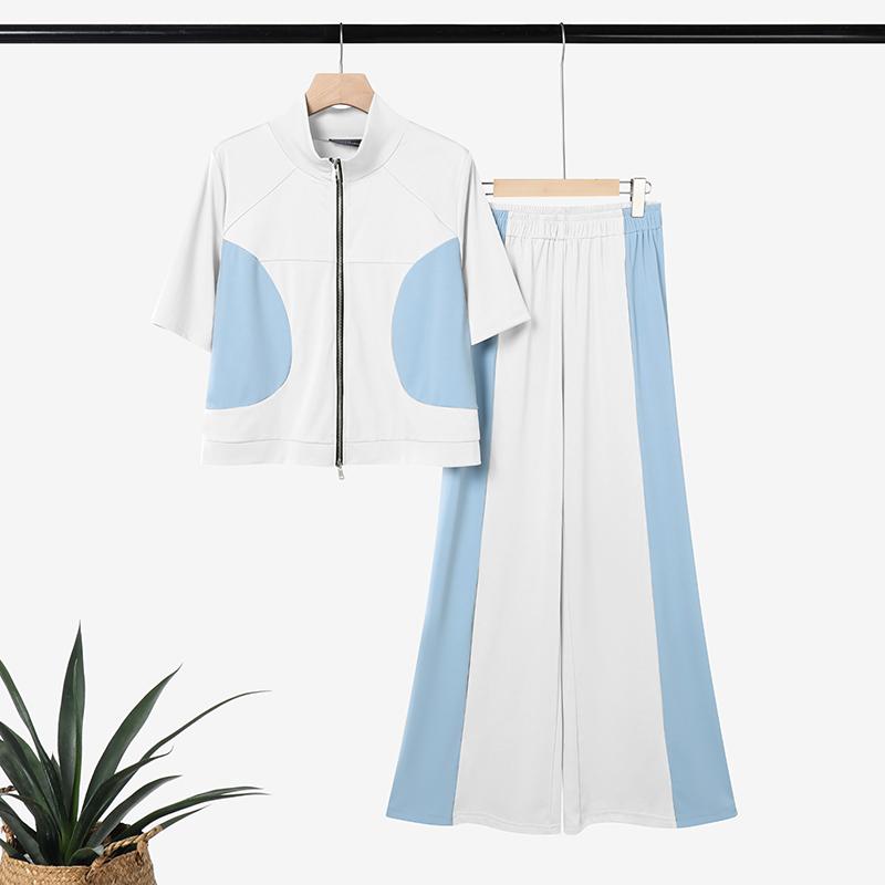 ZANZEA Women Short Sleeve T-Shirts and Long Pants Summer Two Piece Suit Sets