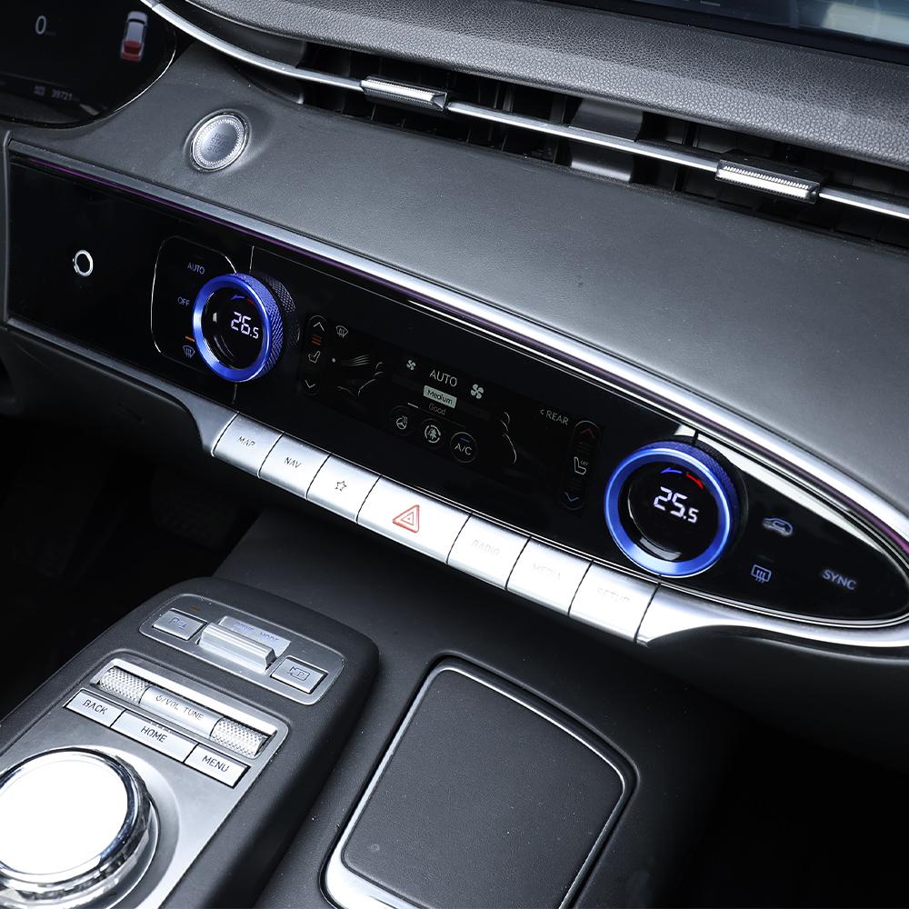For Genesis GV70 2022-2025 LHD RHD Aluminum Alloy Material Air Conditioner Knob Cover Ring Trim Interior Car Decor Accessories