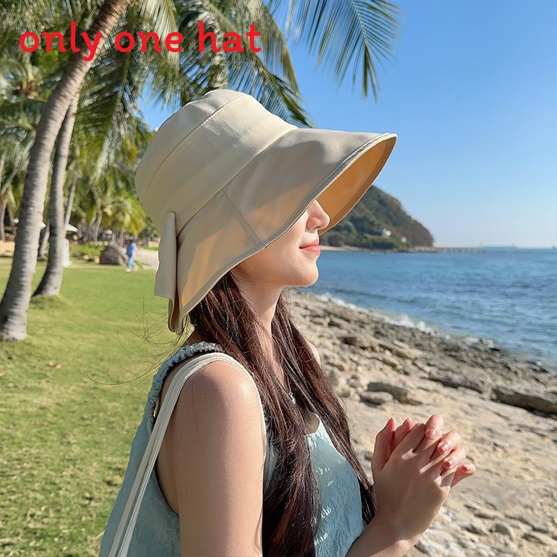 Cotton Sun Hat With Bowknot For Women Summer Uv Protection Outdoor Accessory