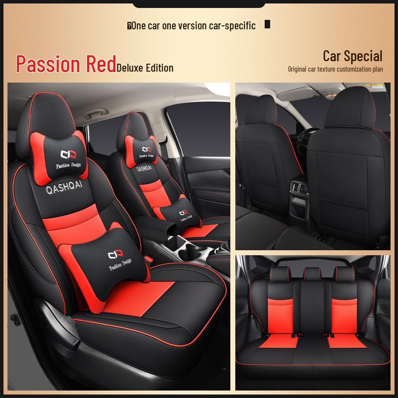 All-Season Wear-Resistant Leather Car Seat Cover for Qashqai Series - Five-Seater Full Coverage.