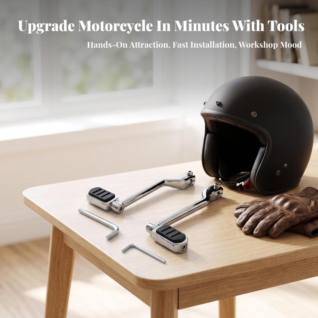 Motorcycle Gear Levers with Rubber Pads Long-Lasting Front and Rear