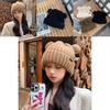 Cute Bear Design Knit Beanie For Women Stylish Autumn Winter Ear Warmer Hat