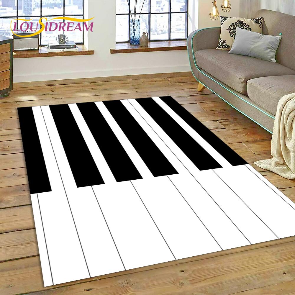 Dywan 3D z kreskówkowym instrumentem muzycznym w kształcie klawiszy pianina do domu, salonu, sypialni, pod sofę, wycieraczka, dekoracja, dywanik dla dzieci, mata podłogowa antypoślizgowa