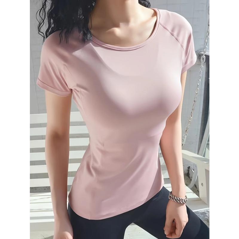 Sports T-shirt Women Summer Breathable Sexy Beauty Back Fitness Wear Quick Dry Running Training Short Sleeve Yoga Top