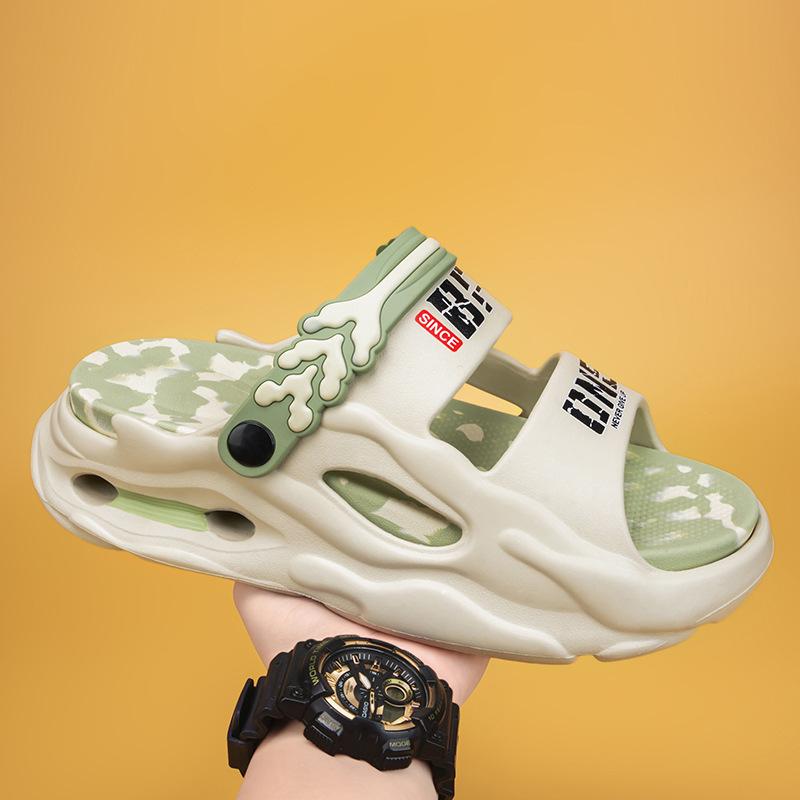 Fashion Men's Slide Slippers 5CM Platform EVA Beach Shoes Men Comfortable Outdoor Cloud Slippers For Men Summer Pantuflas Hombre