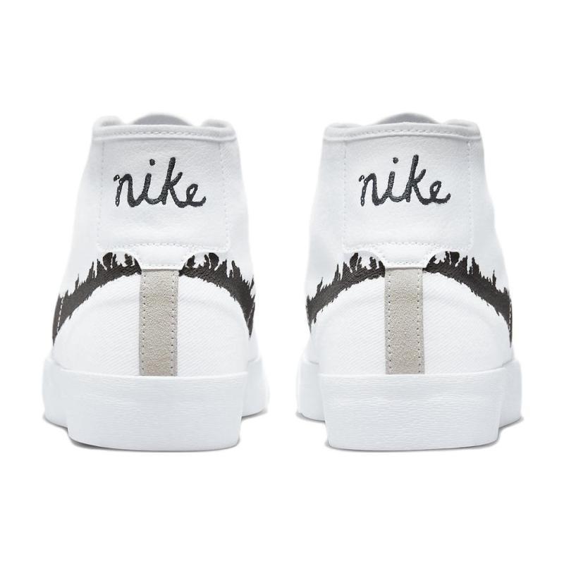 Nike Sb Blazer Court Mid Prm White Black Skateboard Shoes DM8553-100