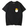Healing Cute Pocket Cat Shiba Inu Pure Cotton Cartoon Printed Tshirt Summer New Unisexs and Unisexs Casual Loose Short Sleeve