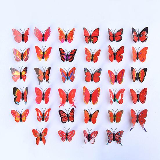 Naklejki ścienne motyle 3D magnesy na lodówkę motyle wodoodporne usuwalne naklejki motyle na szafkę dom biuro dekoracja ściany tablicy