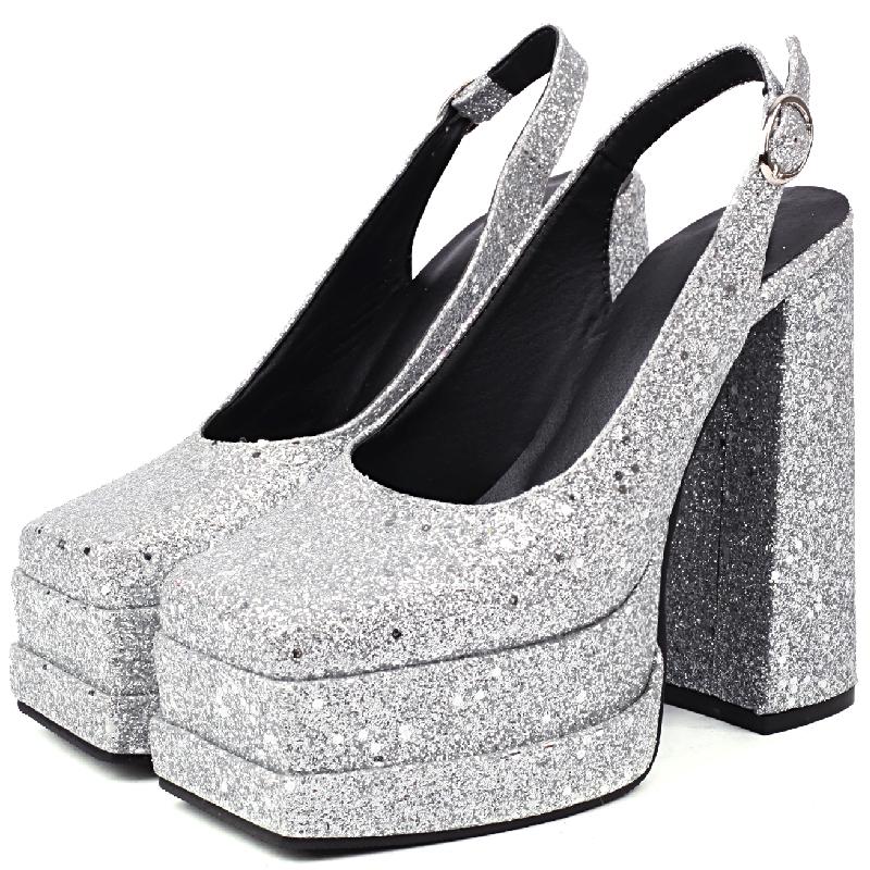 Luxury Sandals Women Summer Shoes 2024 Platform High Heels Slingback Gold Silver Pumps Women's Flip Flops Dance Stripper Shoes