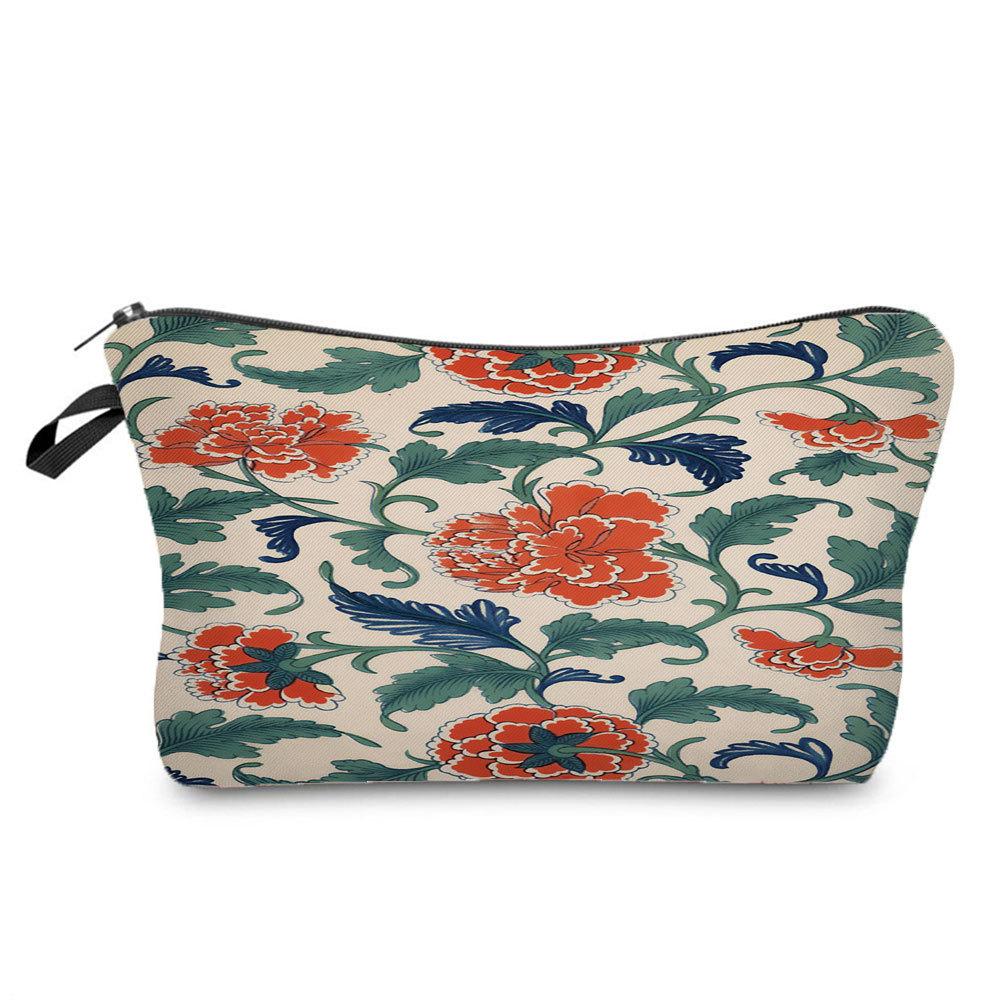 Women Flower Print Cosmetic Bag Toiletries Organize Travel Storage Case 6694