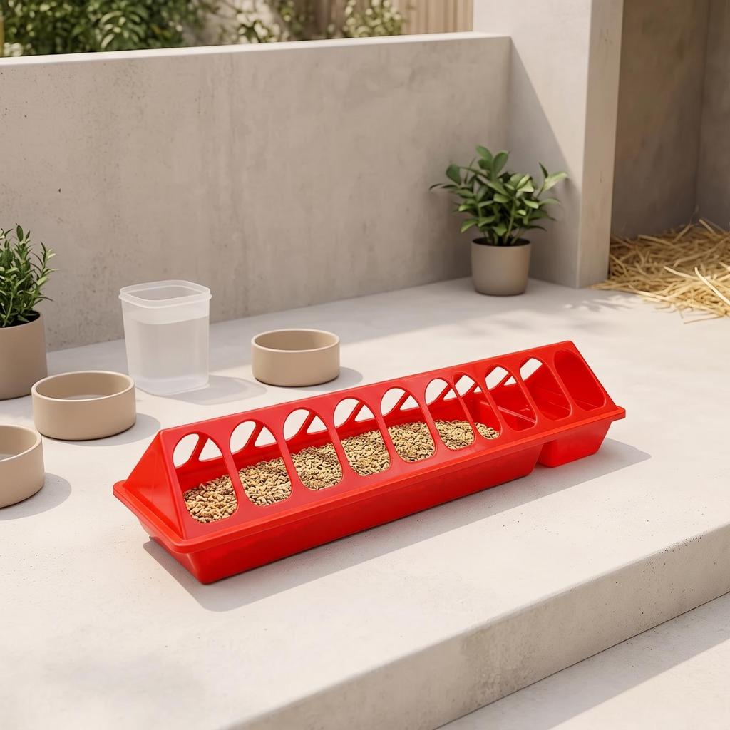 Livestock Feeder Trough Perforated Chicken with Basin Long-Lasting