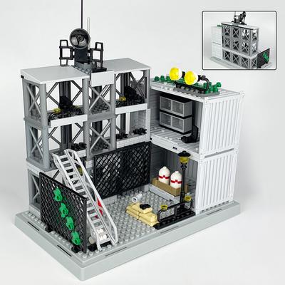 MOC Century Military Factory Strážní vyhlídková věž Strom Válečná scéna Svět Město Stavebnice Klasický Model Cihličky Sady Nápady