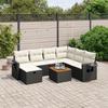 VidaXL Garden Lounge Set with Cushions 8 Pcs, Patio Sofas, Patio Furniture Set, Outdoor Furniture, Black 3264962