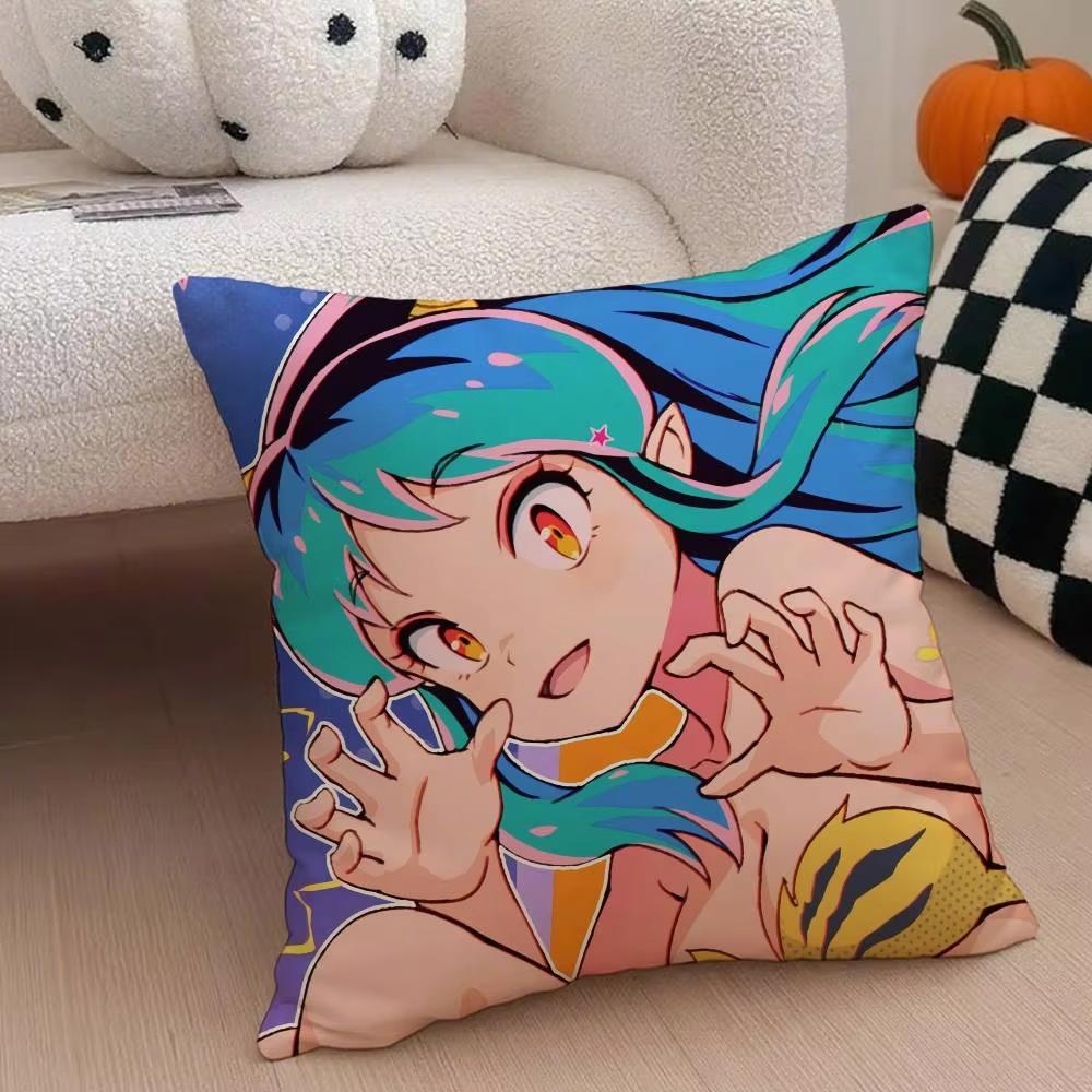 

Double Sided Urusei Yatsura Pillow Cover Anime Theme Party Decoration with AntiDustmite Design for Fan Events 45cmx45cm