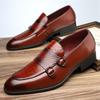 Fashion Luxury Designer Monk Strap Loafers New Male Patent Leather Dress Shoes Men Formal Wedding Prom  Prom Loafers Homecoming