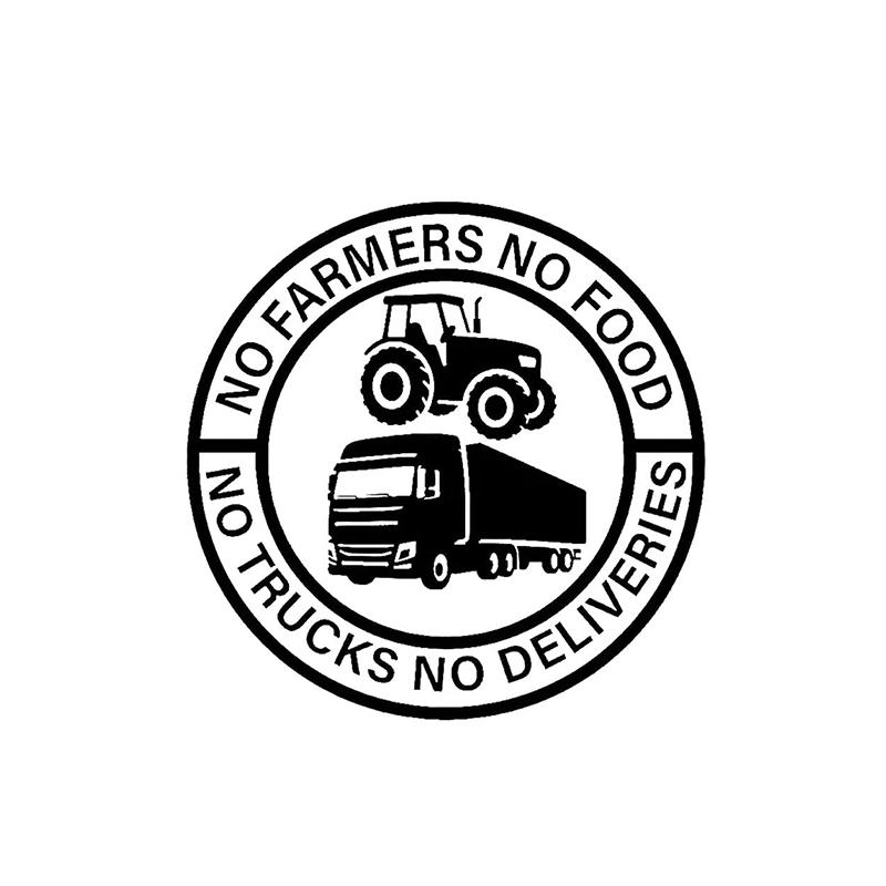 Нет фермеров – нет еды, нет грузовиков – нет доставок Виниловая наклейка, Персонализированные наклейки, Прочная погодостойкая автомобильная наклейка D