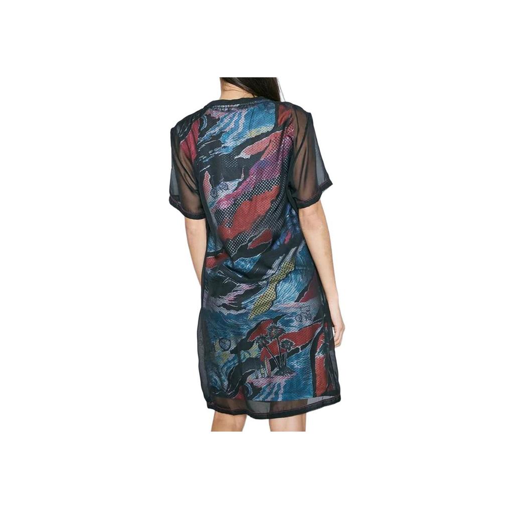 Adidas Originals Fashion Round Neck Letter Print Long Sleeve Dress Women dresses Black BK1952