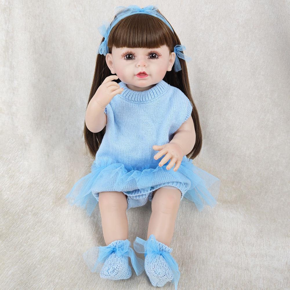 55cm Lifelike Reborn Doll Simulation Baby Soft Plastic 22 Inches Girl Toy Real Princess Children's Gift Dress Up Dolls