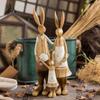 Healing Resin Rabbit Family Figurines Accessories Home Livingroom Table Sculpture Ornaments Store Office Desk Statue Decoration