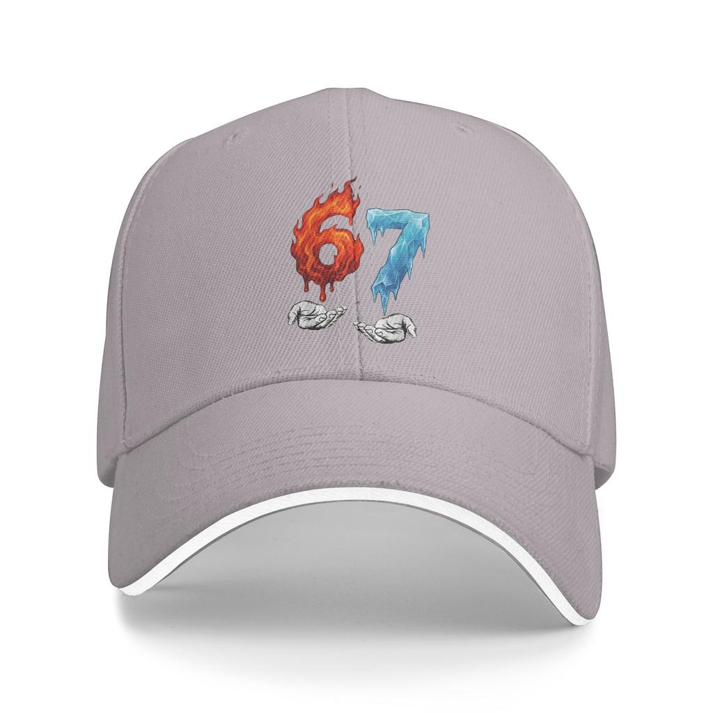 6 7 Meme Six Seven Gelo 67 Chamas Sol Engraçado Chapéu de Baseball de Verão Moda Chapéu Trucker Para Homens Mulheres Caminhada Pesca Bonés de Baseball