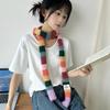 Luochi Knitwear Autumn/Winter Mohair Color Block Stripe Scarf - Unisex Y2K Sweet and Spicy Girl Style