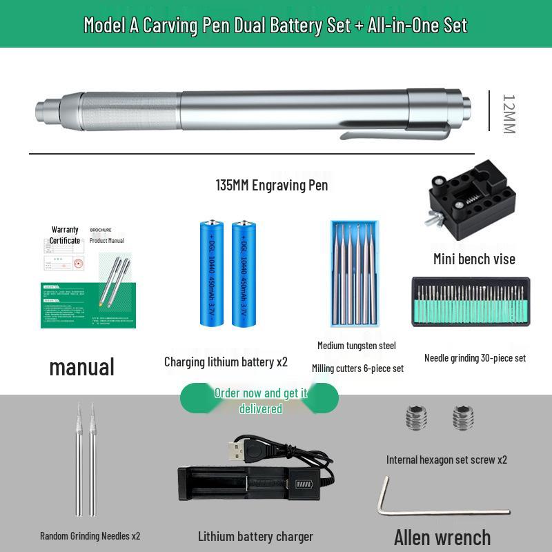 Rechargeable Electric Engraving Pen for Metal, Jade, and Nut Micro-Carving, Marking, and Seal Cutting.