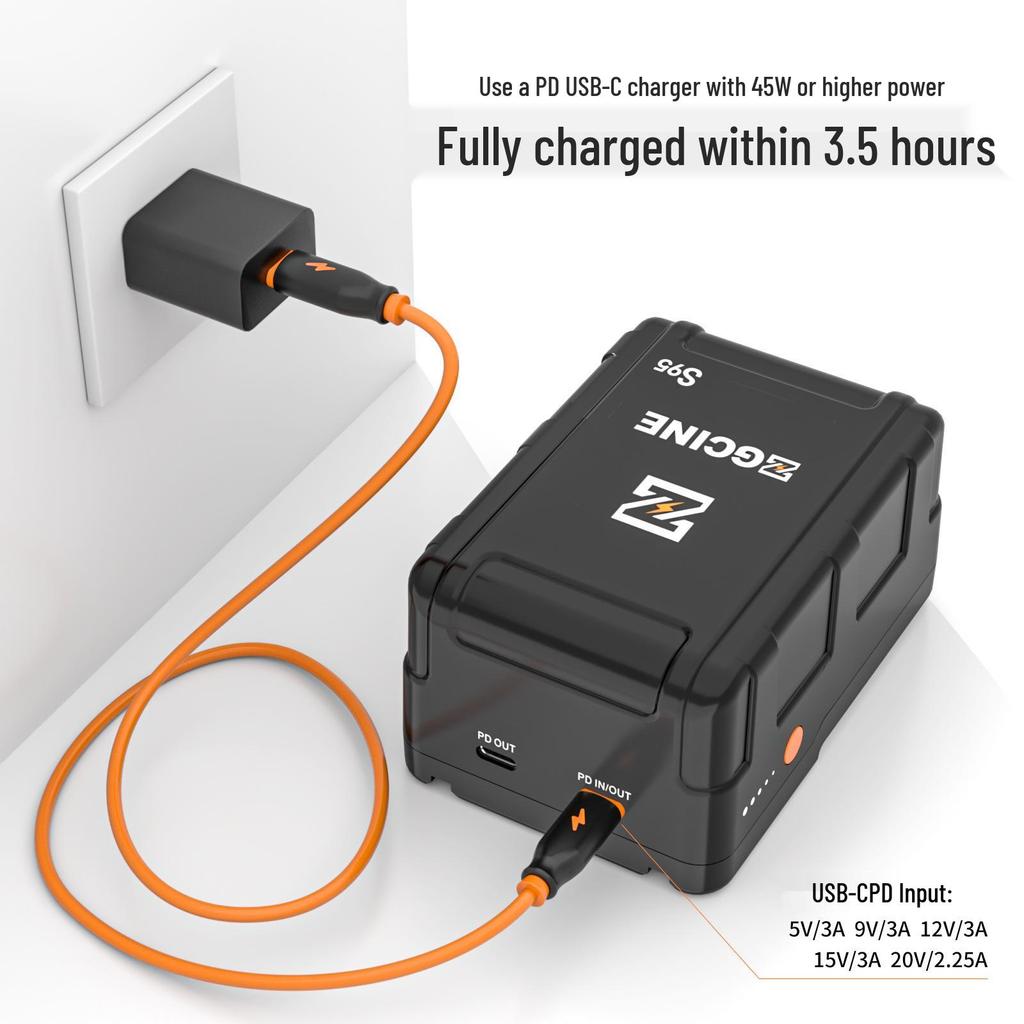 ZGCINE V-Mount S95 Battery for Outdoor Camera, Monitor & Video Transmission