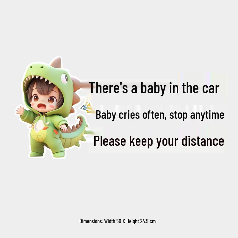 Personalized Baby On Board Cry Warning Window Sticker: Request Safe Distance & Stop