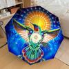 1pc Hummingbird Mandala Artwork Automatic Open/Close Umbrella, Folding Compact Umbrella with Lightweight Design for Women/Menyy251028190