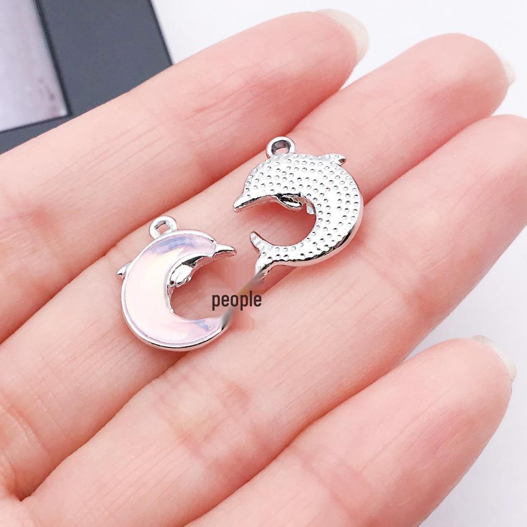 Iridescent Ocean Pig Pendant Sticker for DIY Jewelry: Earring, Necklace, Bracelet, Keychain
