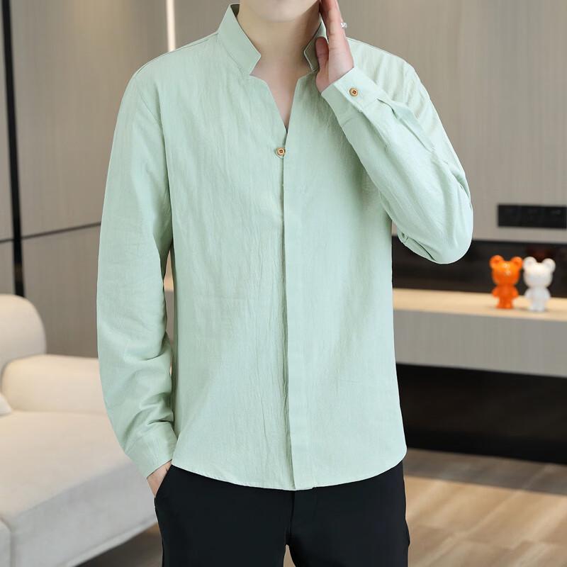 Tucano Men's Chinese Style V-Neck Long Sleeve T-Shirt