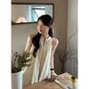 New Chinese style halterneck slip dress women's summer new cool Zen niche design long skirt