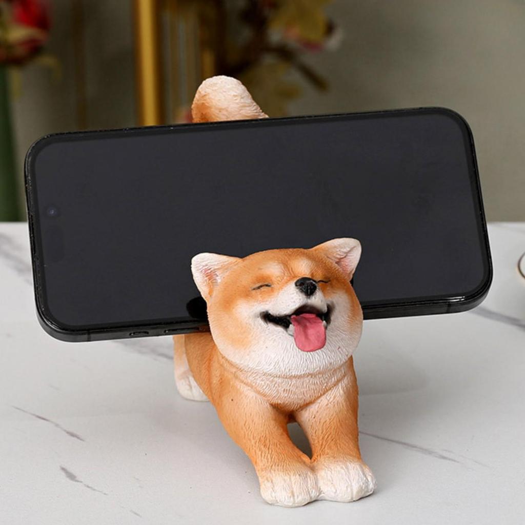 Reclining Animal Figurine with Phone Support Space-Saving for Media Watching