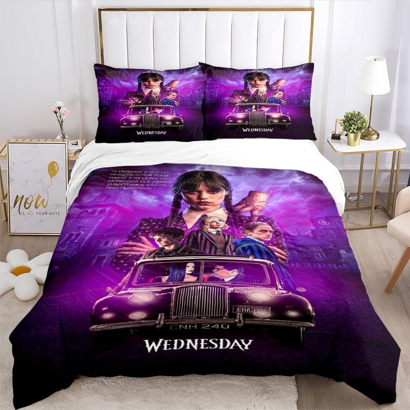 Wednesday Addams Adventure Print 3Pcs Bedding Setduvet Cover With 2 Bedropillowcase Home Birthday Gift