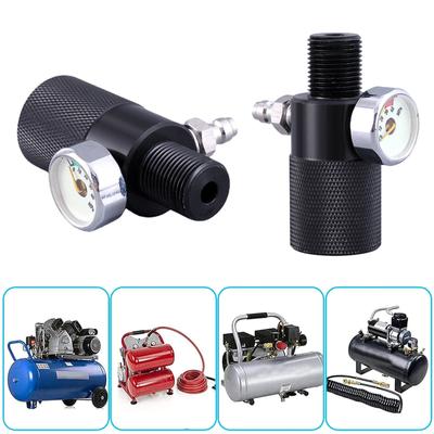 Adattatore Gonfiatore di Grado Industriale 40MPa con Testa Maschio e Manometro Luminescente al Buio Connessione Rapida per Gonfiaggio Veloce