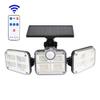 Three-Head LED Solar Motion Sensor Outdoor Wall Light, Waterproof for Garden, Courtyard, Fence, and Home Lighting.