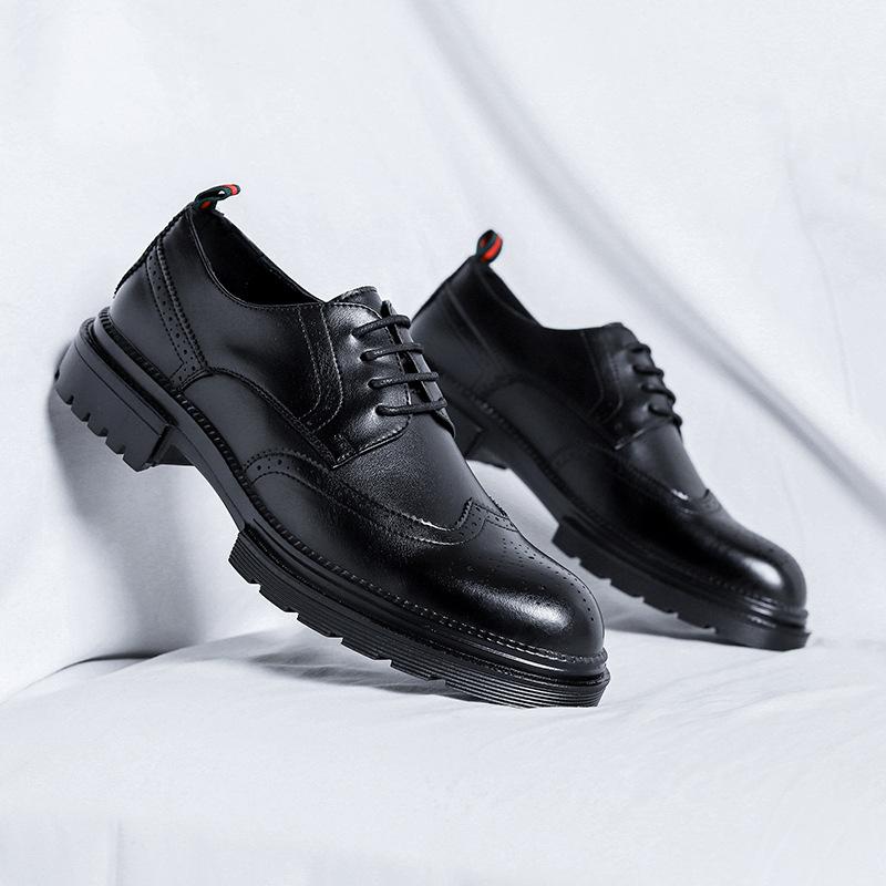 

Повседневные кожаные туфли мужские деловые деловые летние дышащие туфли brock мужские свадебные туфли жениха 8388-R 38 чёрный