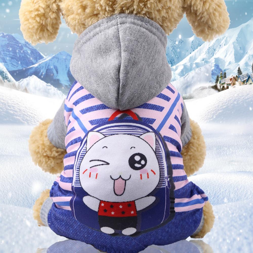 Pet dog four-legged button-up dog cat clothes pet supplies autumn and winter fleece sweater