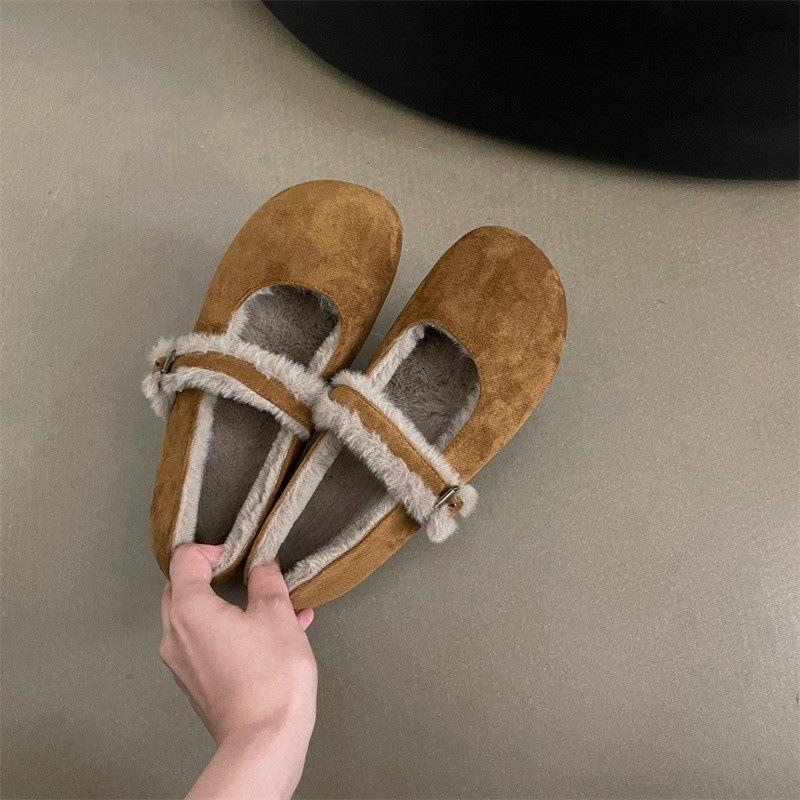 

Нежный вечерний бриз бархатные туфли Мэри Джейн женские 2024 осень и зима новые нишевые замшевые одинарные туфли с юбками туфли Мао Мао 35 коричневый