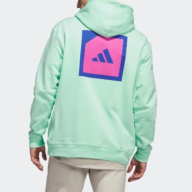 Adidas Pánská mikina s kapucí v jednobarevném provedení, zelená HS5610