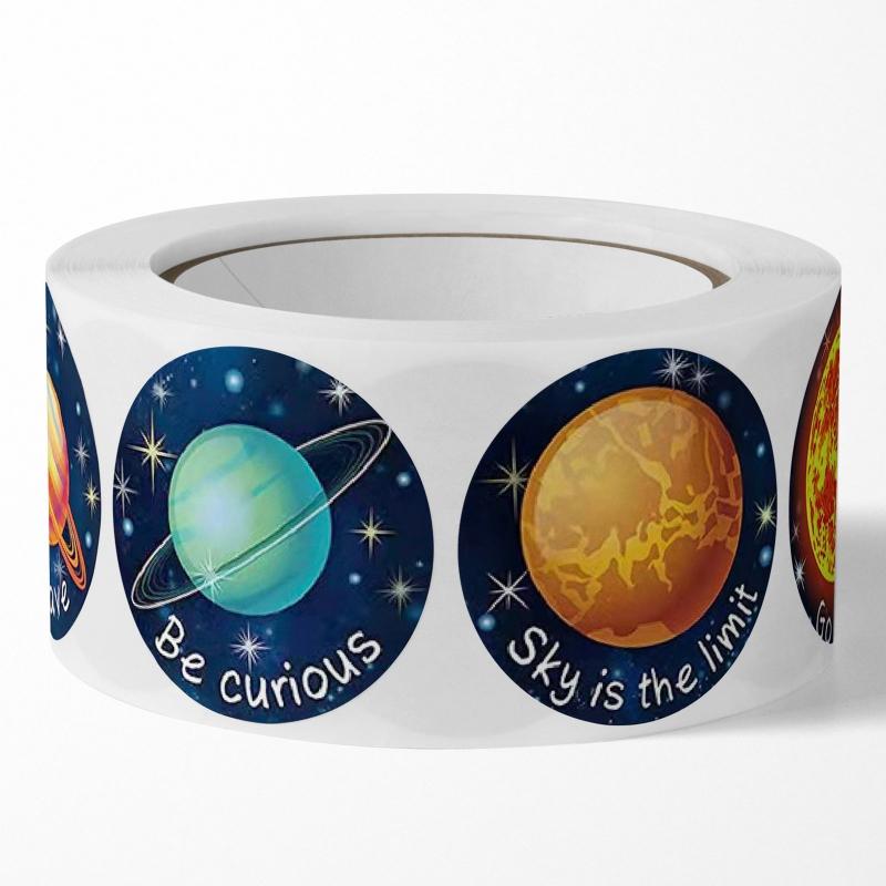 Lovely Solar System Stickers Realistic Planet Adhesive Round Labels for DIY Card School Birthday Party Classroom 500PCS