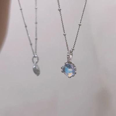 Wassertropfen Mondlicht Stein Anhänger Halskette Für Frauen Mädchen Mondstein Charm Kette Partei Schmuck Zubehör