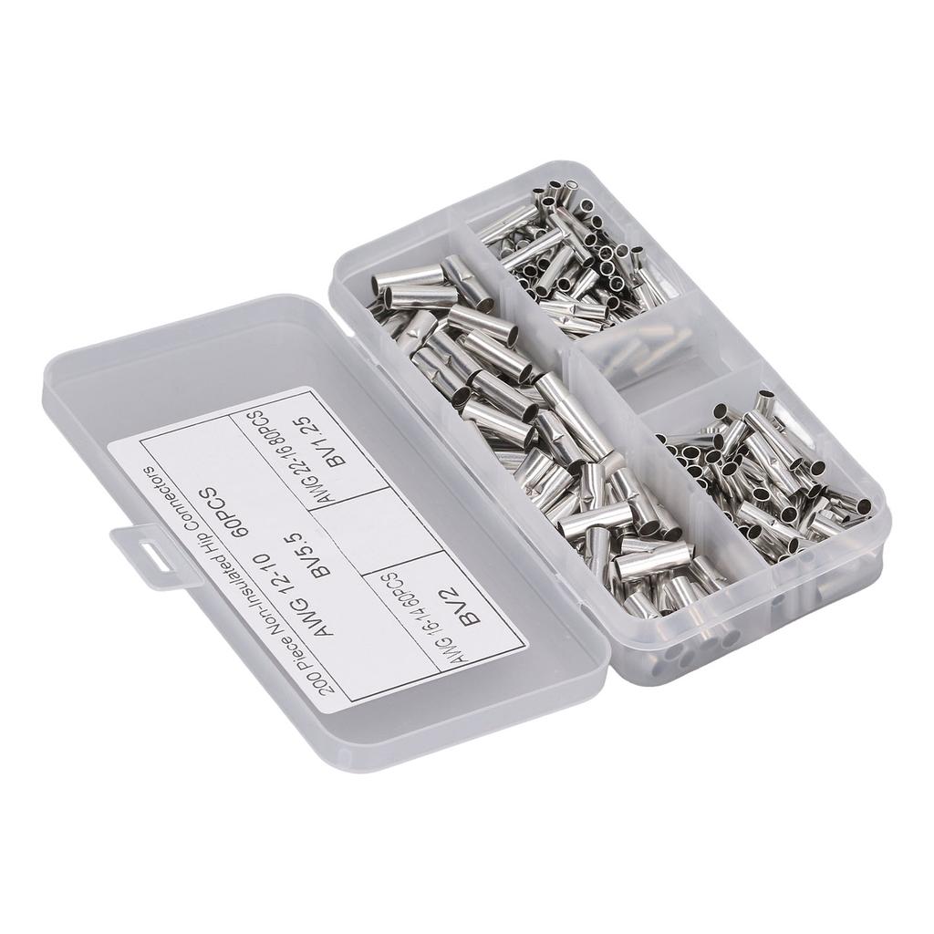 200Pcs Wire Ferrule Copper Male Female Crimp Terminal Connector for Machine Equipment