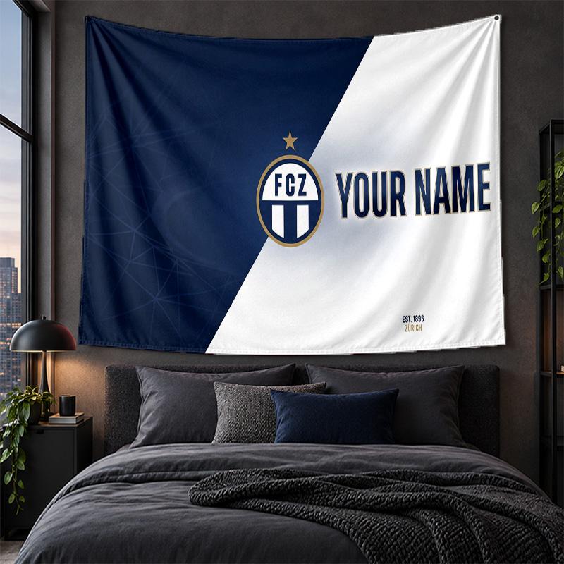 Personalized Tapestry Wall Hanging FC Zürich Pattern Art Background Cloth