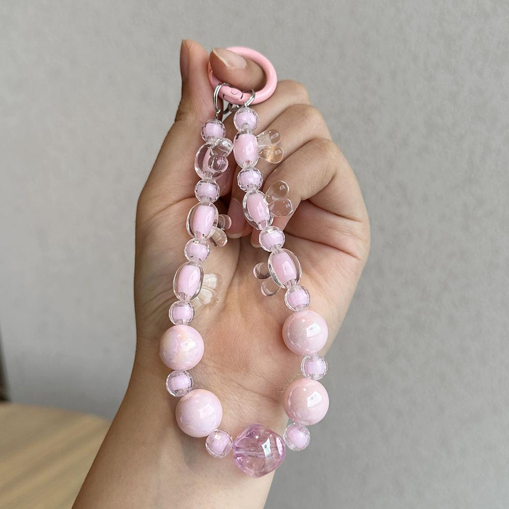 Acrylic Rabbit Shaped Bead Keychain New Exquisite Handmade Creative Colorful Handbag Chain Accessories Gift